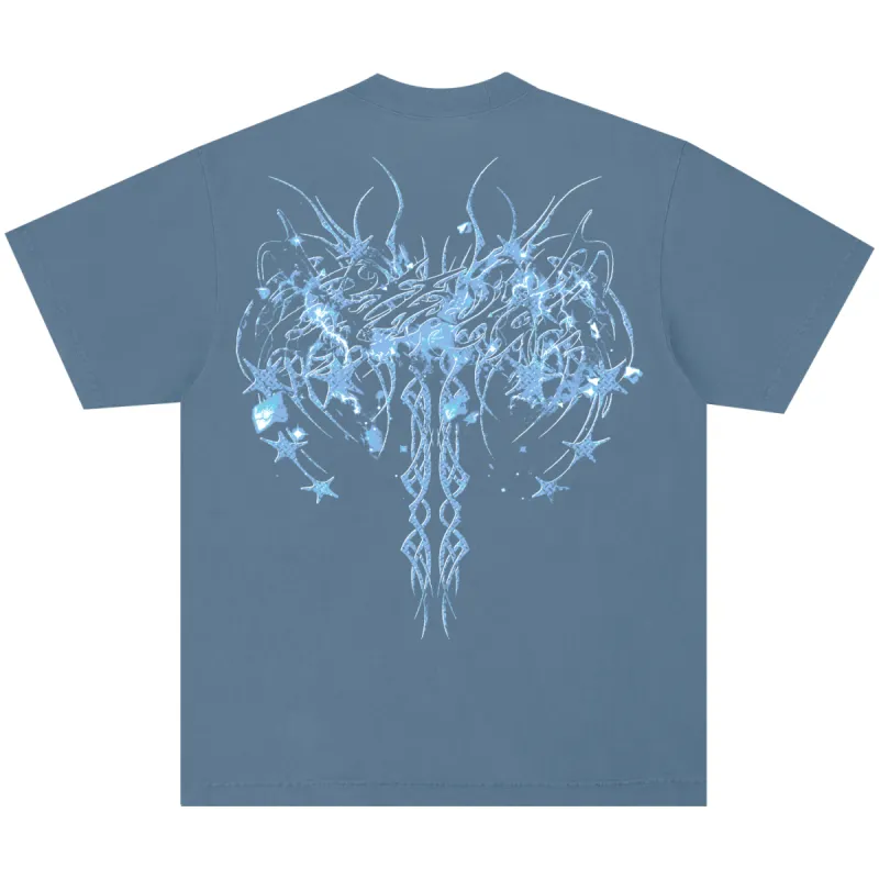CYBERSPINE TEE WASHED DENIM sold by 8thwndr