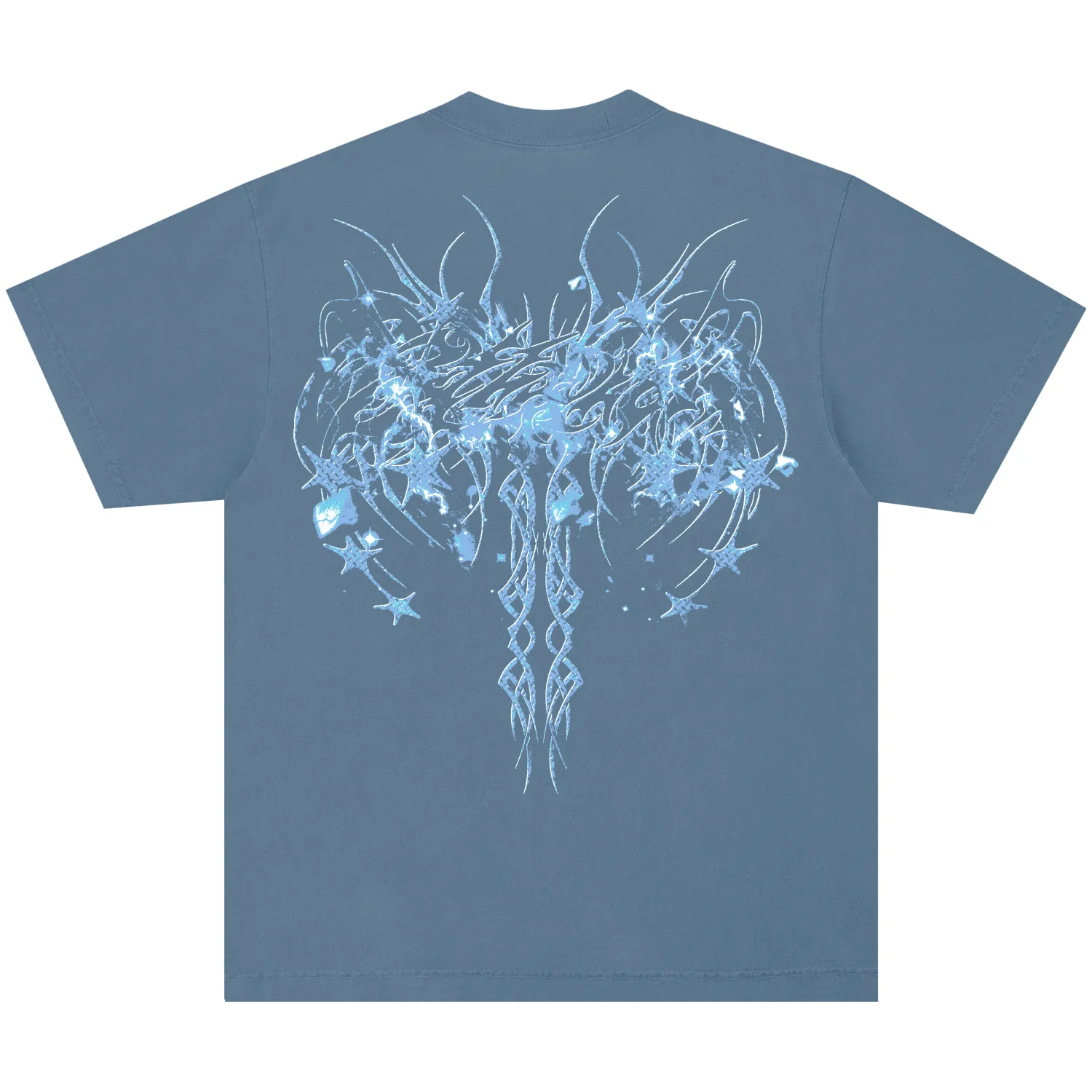 CYBERSPINE TEE WASHED DENIM sold by 8thwndr