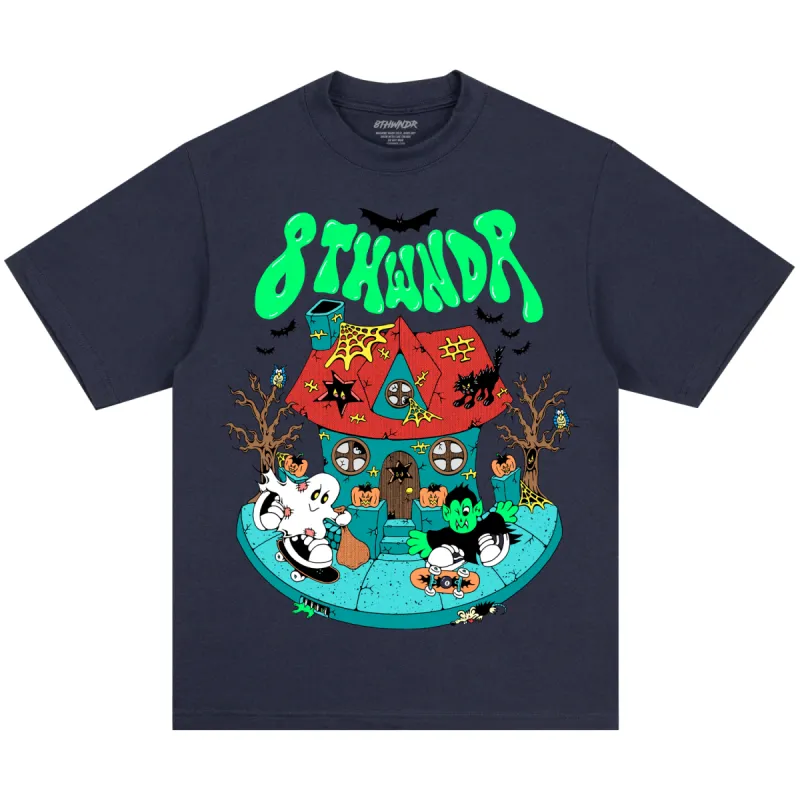 HAUNTED HOUSE TEE NAVY sold by 8thwndr