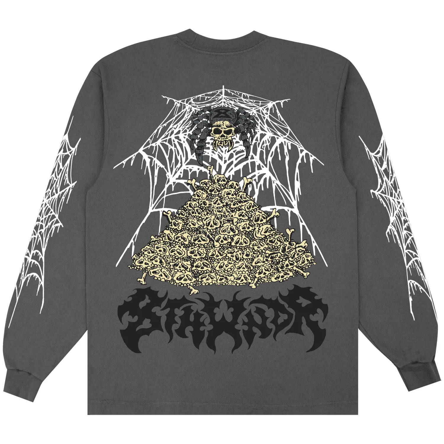 SPIDER LONGSLEEVE TEE DARK GREY sold by 8thwndr