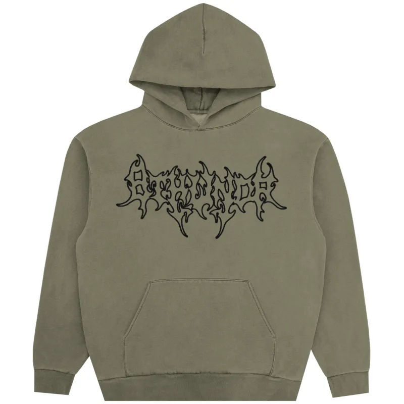LOGO EMBROIDERED HOODIE OLIVE sold by 8thwndr