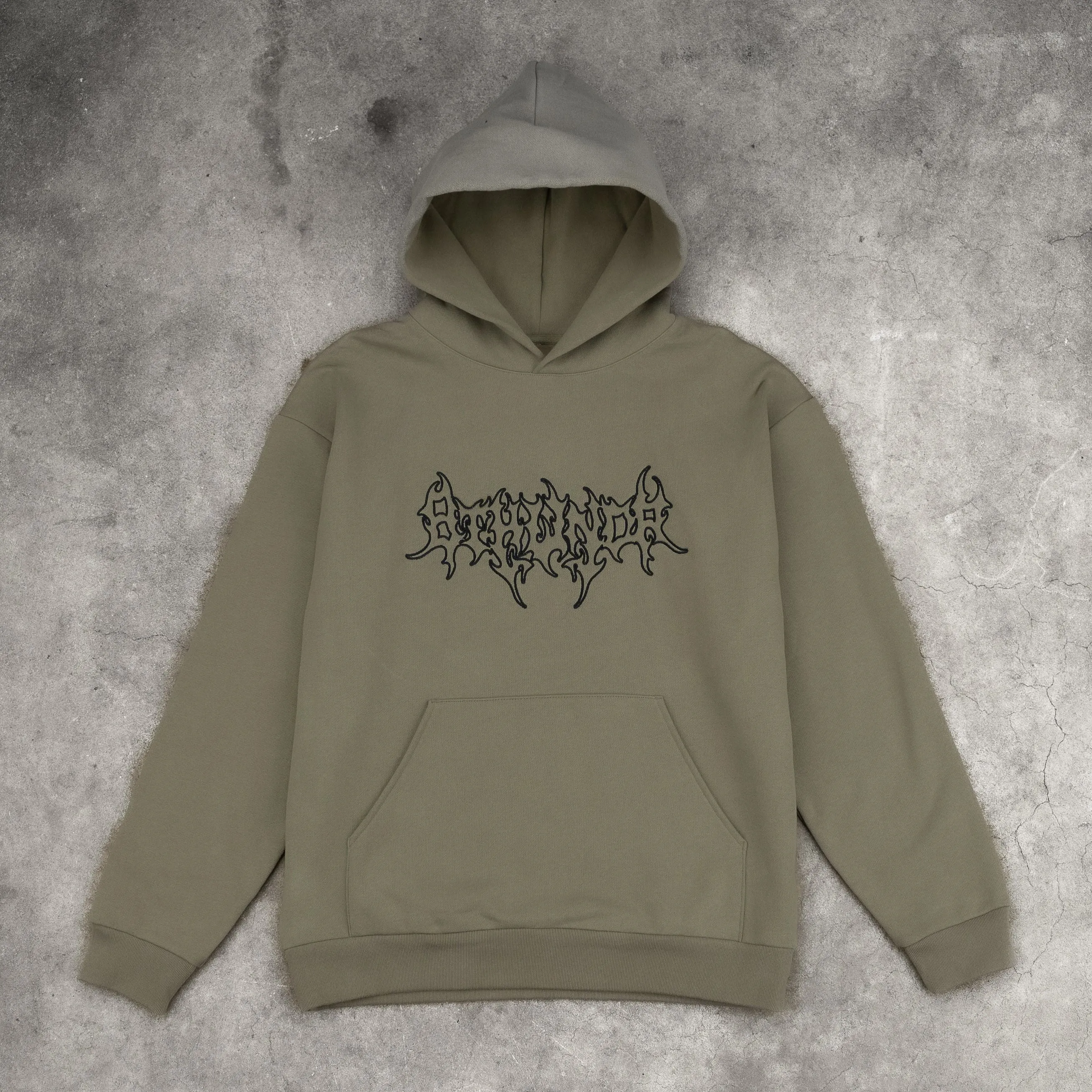 LOGO EMBROIDERED HOODIE OLIVE sold by 8thwndr product image thumbnail 2