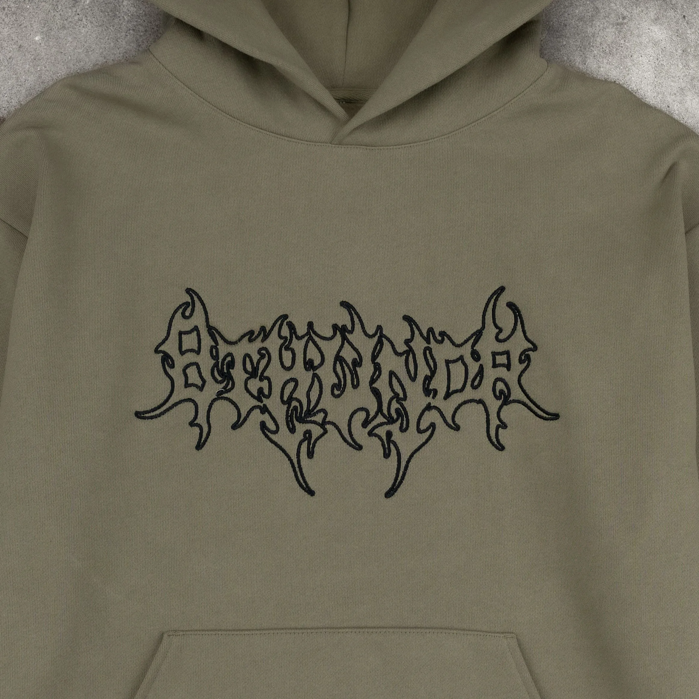 LOGO EMBROIDERED HOODIE OLIVE sold by 8thwndr product image thumbnail 3
