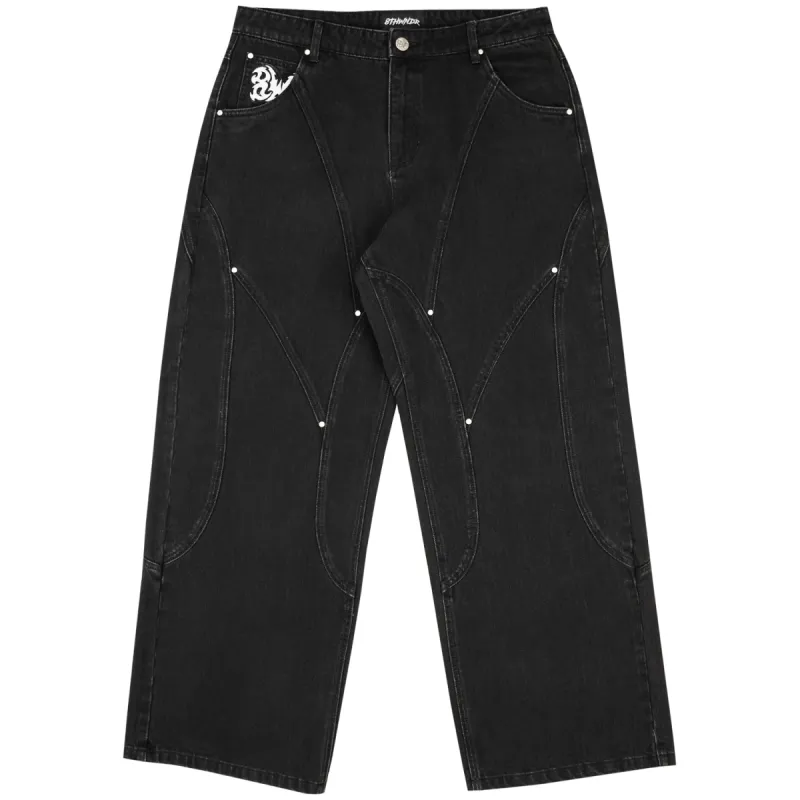 8W PANEL BAGGY JEANS BLACK sold by 8thwndr