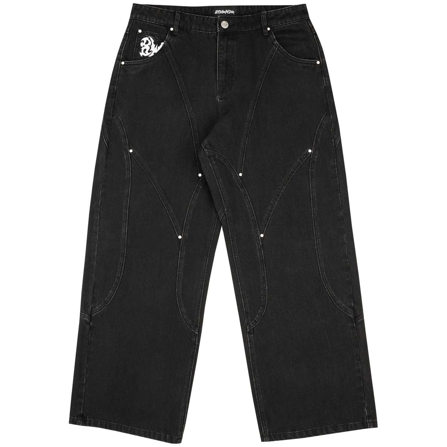 8W PANEL BAGGY JEANS BLACK sold by 8thwndr
