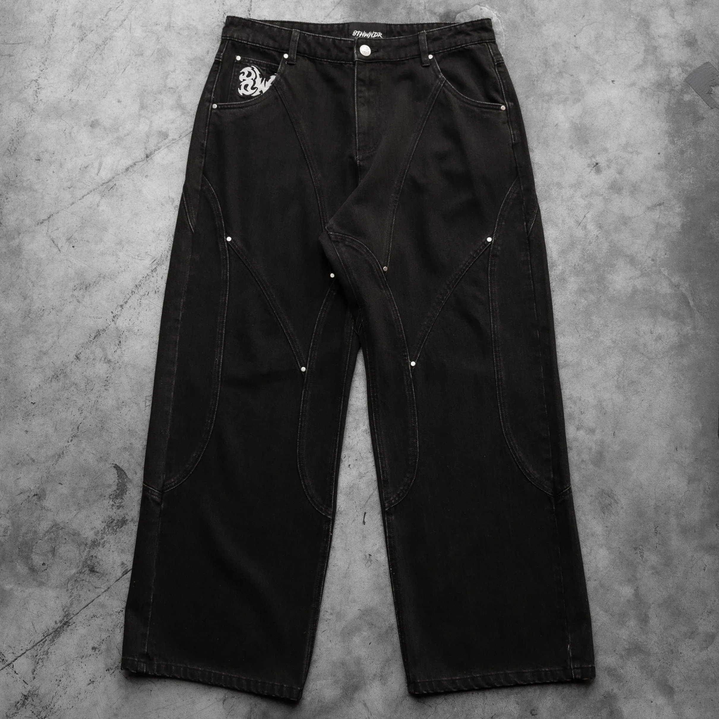 8W PANEL BAGGY JEANS BLACK sold by 8thwndr product image thumbnail 3