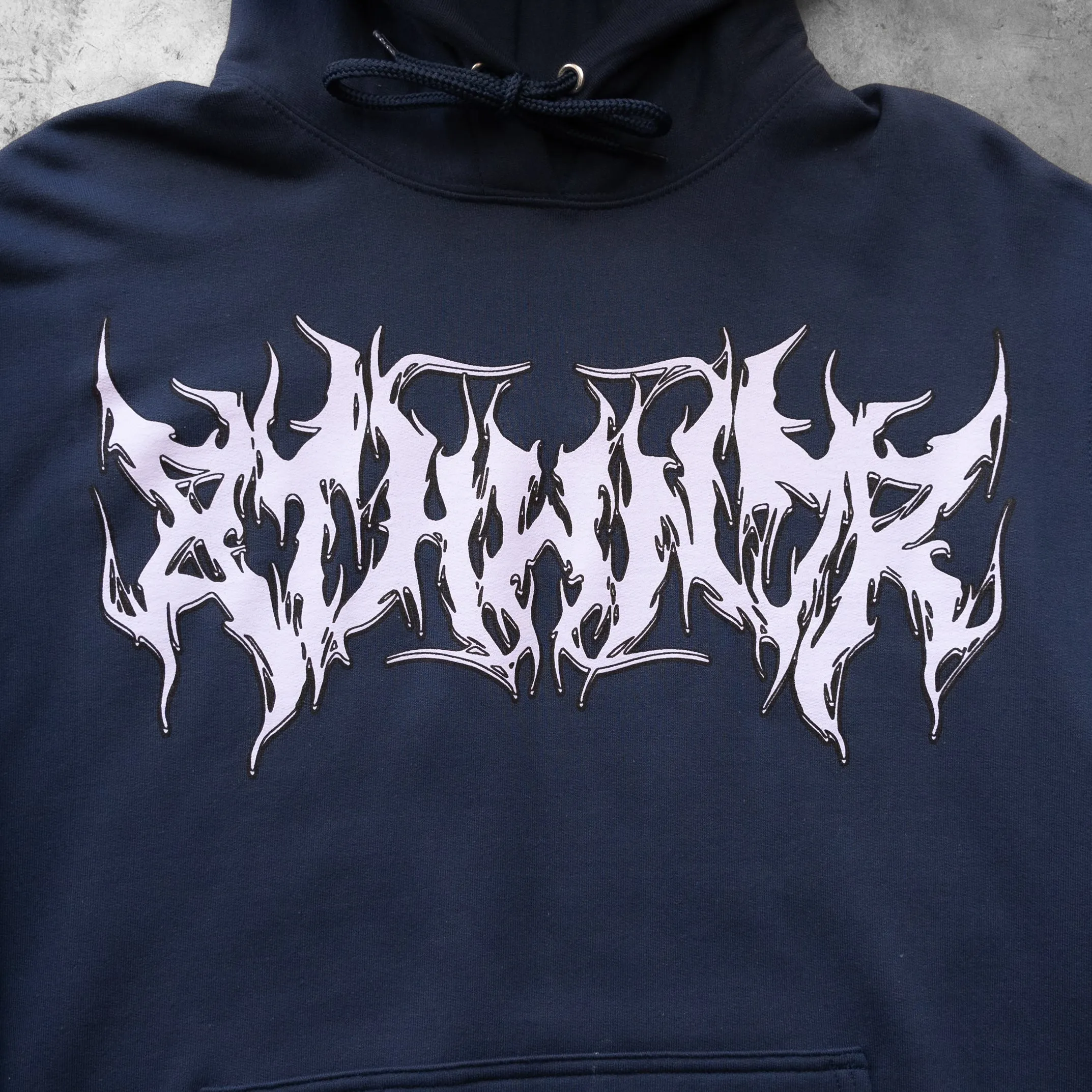 HARDCORE LOGO HOODIE NAVY sold by 8thwndr product image thumbnail 3
