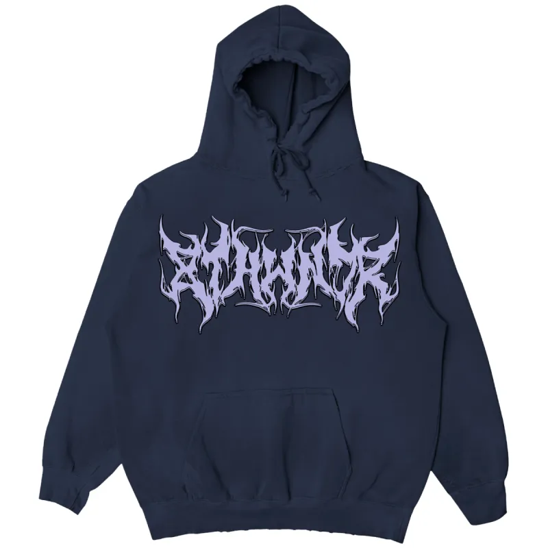 HARDCORE LOGO HOODIE NAVY sold by 8thwndr