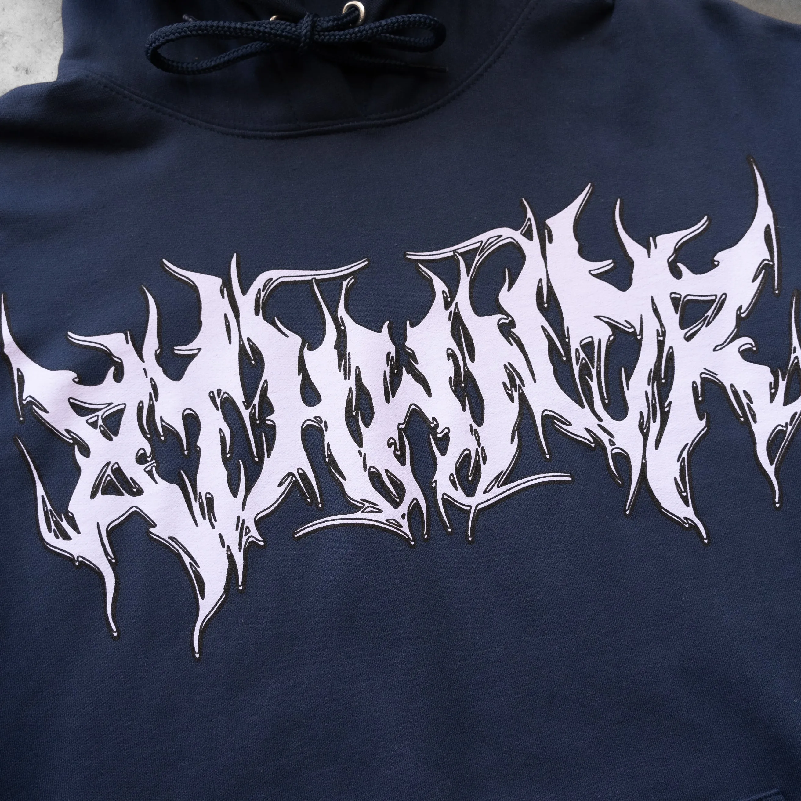 HARDCORE LOGO HOODIE NAVY sold by 8thwndr product image thumbnail 4
