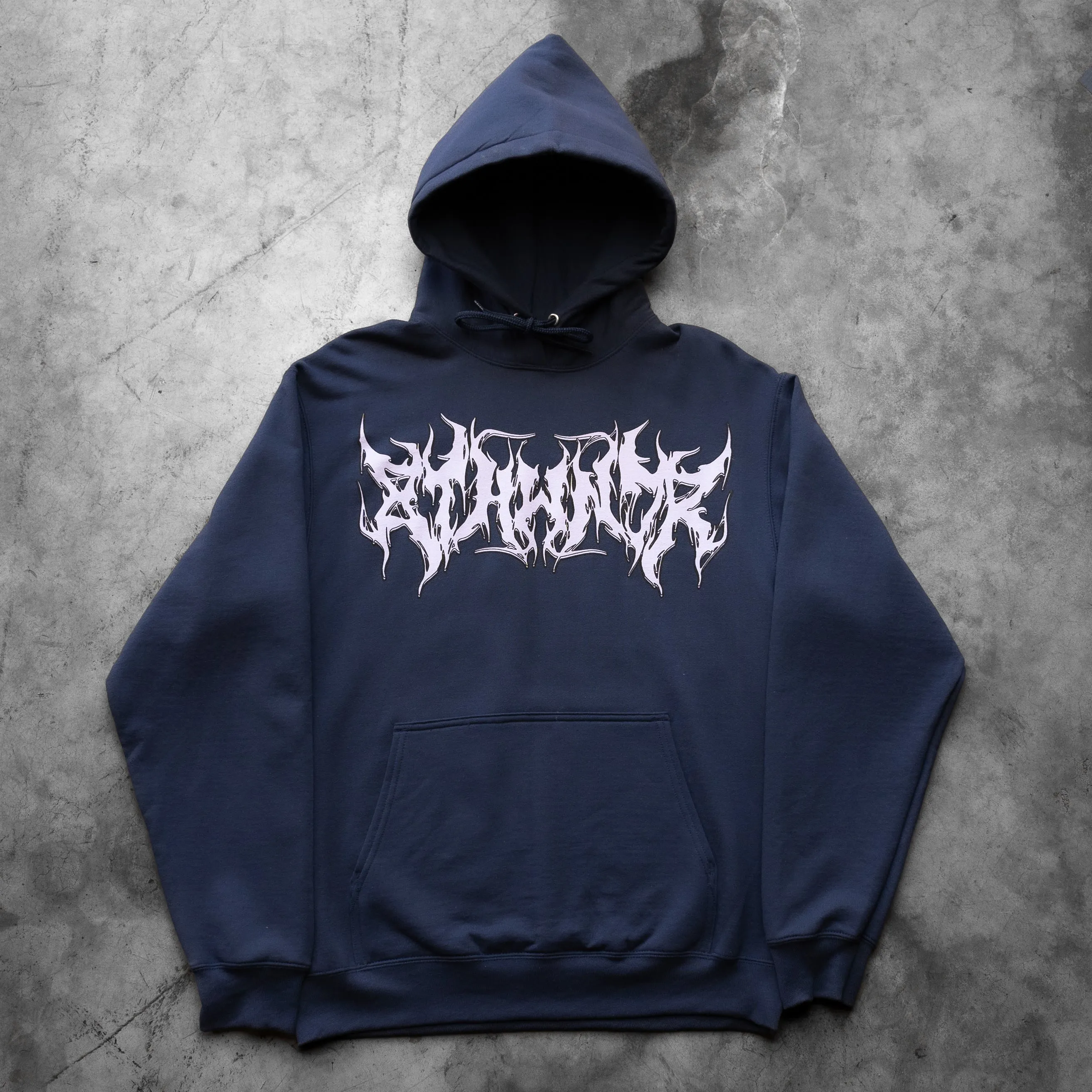 HARDCORE LOGO HOODIE NAVY sold by 8thwndr product image thumbnail 2
