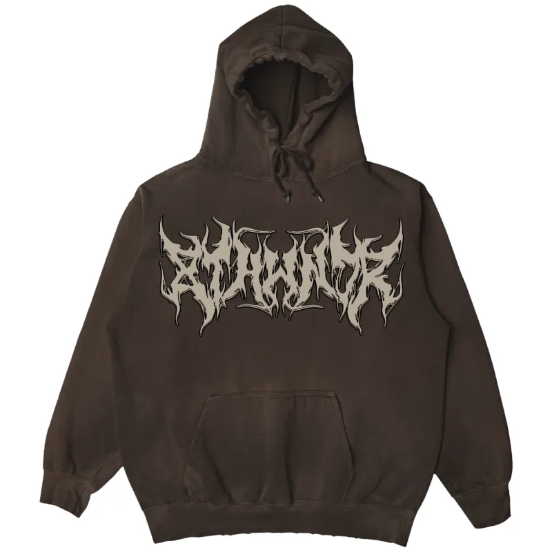 HARDCORE LOGO HOODIE BROWN sold by 8thwndr