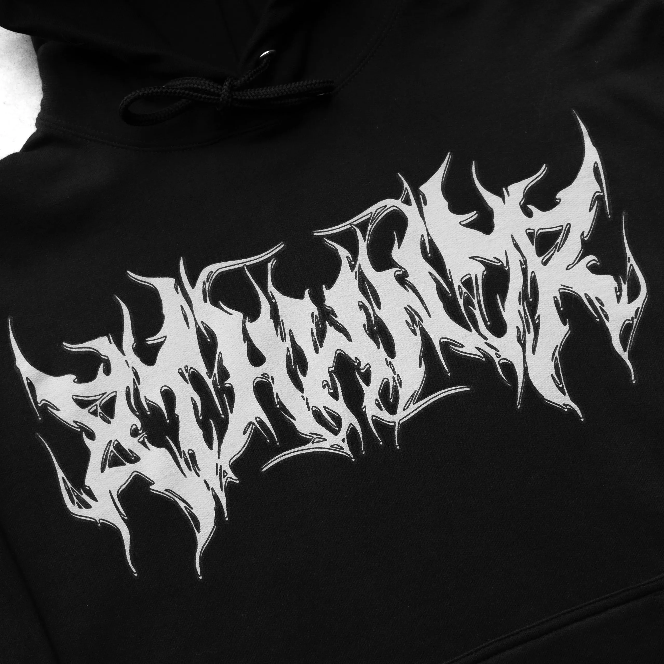 HARDCORE LOGO HOODIE BLACK sold by 8thwndr product image thumbnail 4