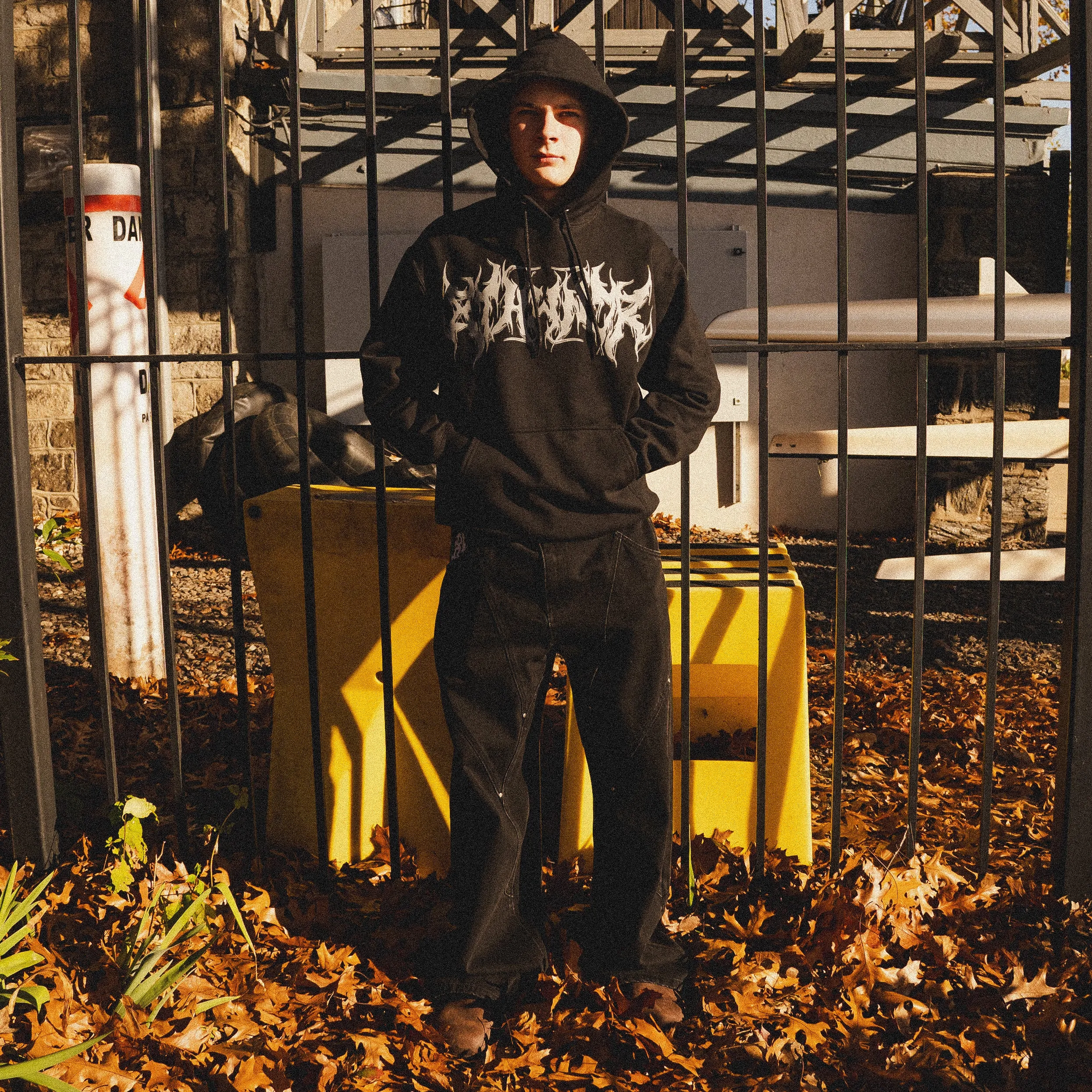 HARDCORE LOGO HOODIE BLACK sold by 8thwndr product image thumbnail 5