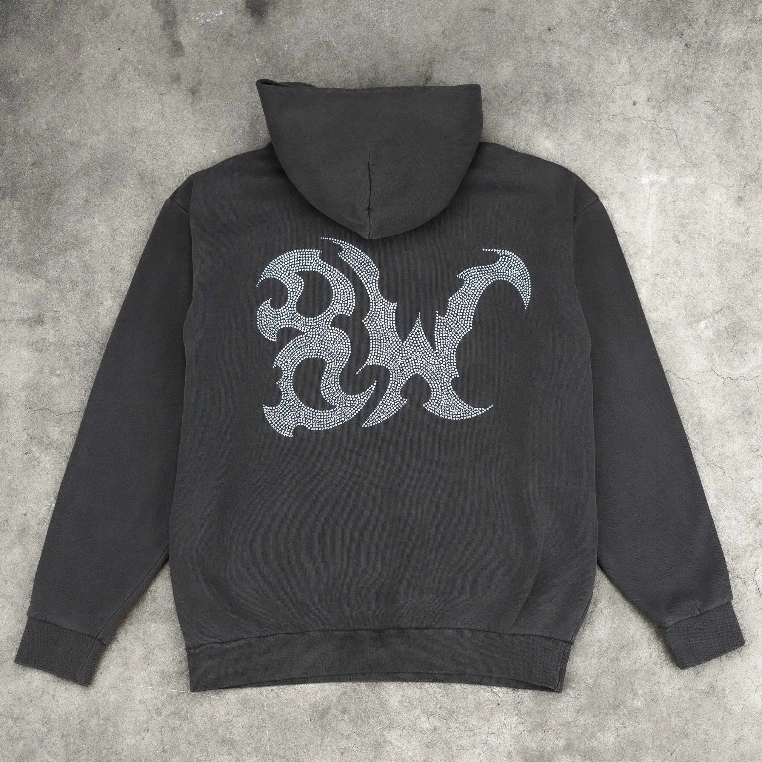 8W RHINESTONE HOODIE WASHED GREY sold by 8thwndr product image thumbnail 3