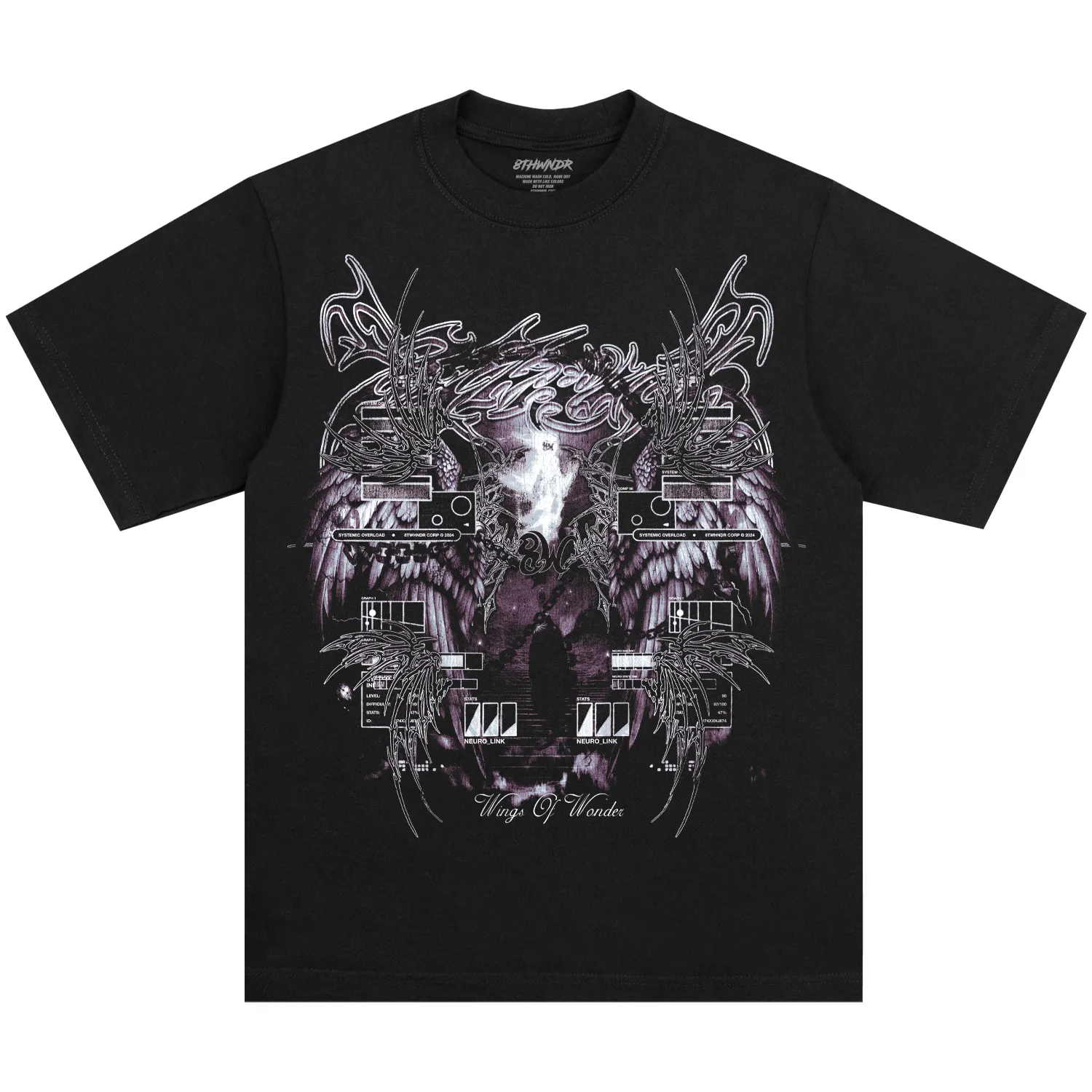 CYBER ANGEL TEE BLACK sold by 8thwndr