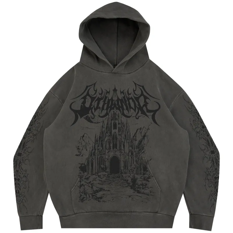 CASTLE HOODIE WASHED GREY sold by 8thwndr