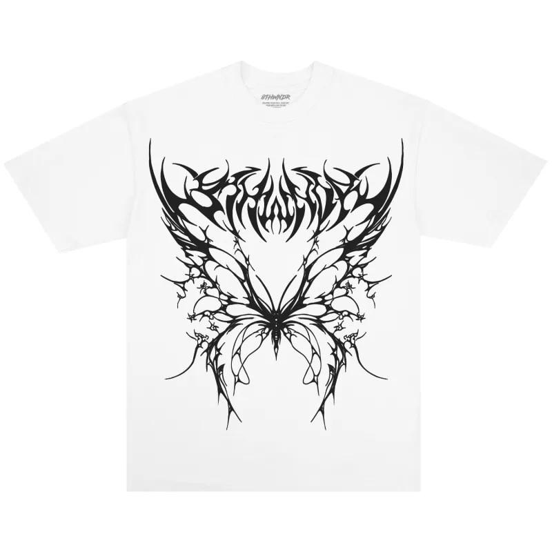 TRIBAL BUTTERFLY TEE WHITE sold by 8thwndr