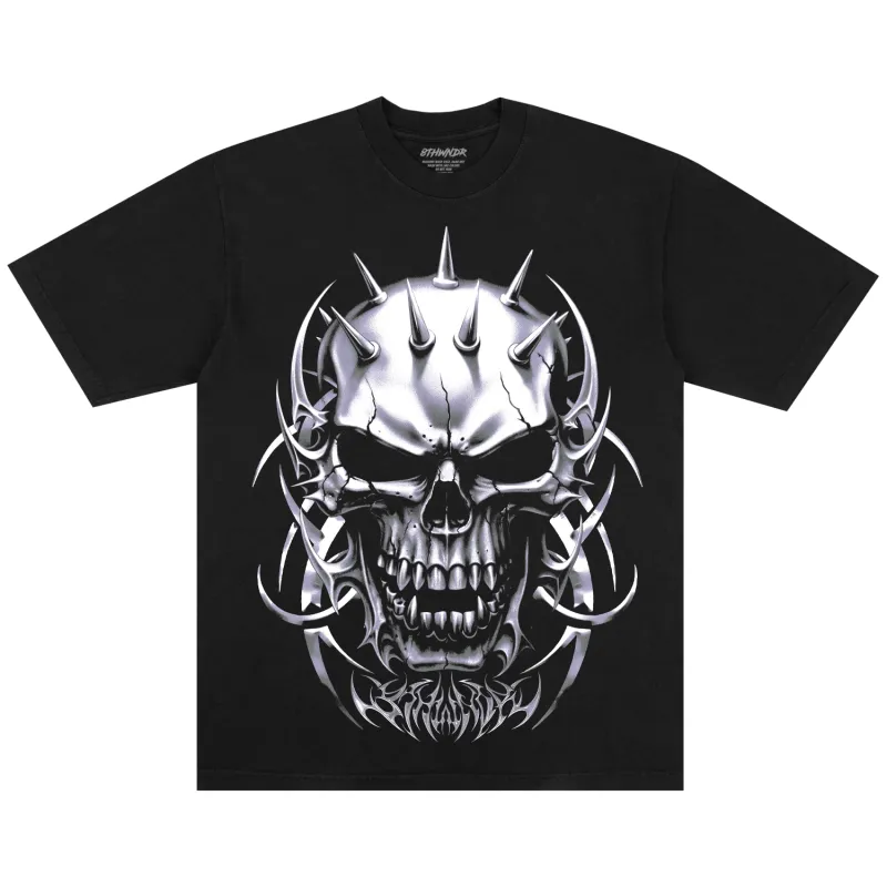 TRIBAL SKULL TEE BLACK sold by 8thwndr