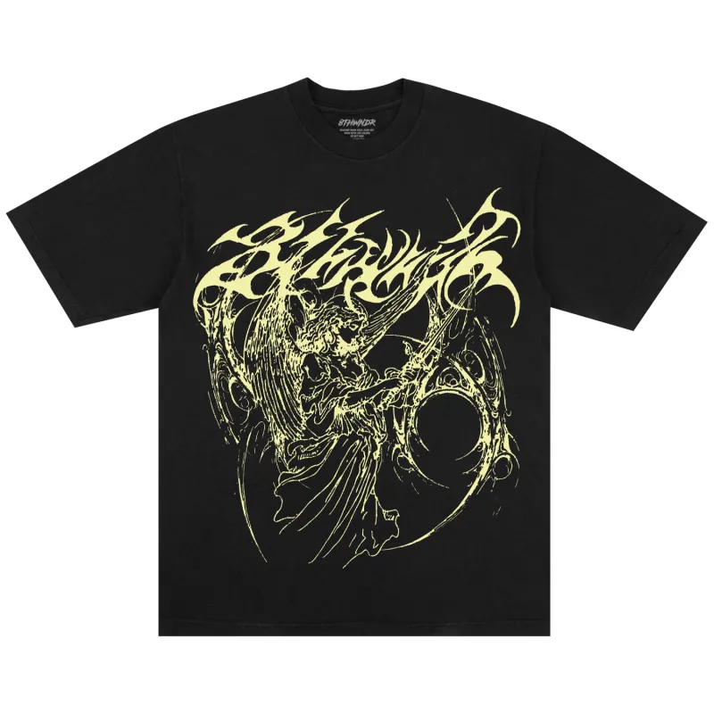 WINGED ANGEL TEE BLACK sold by 8thwndr