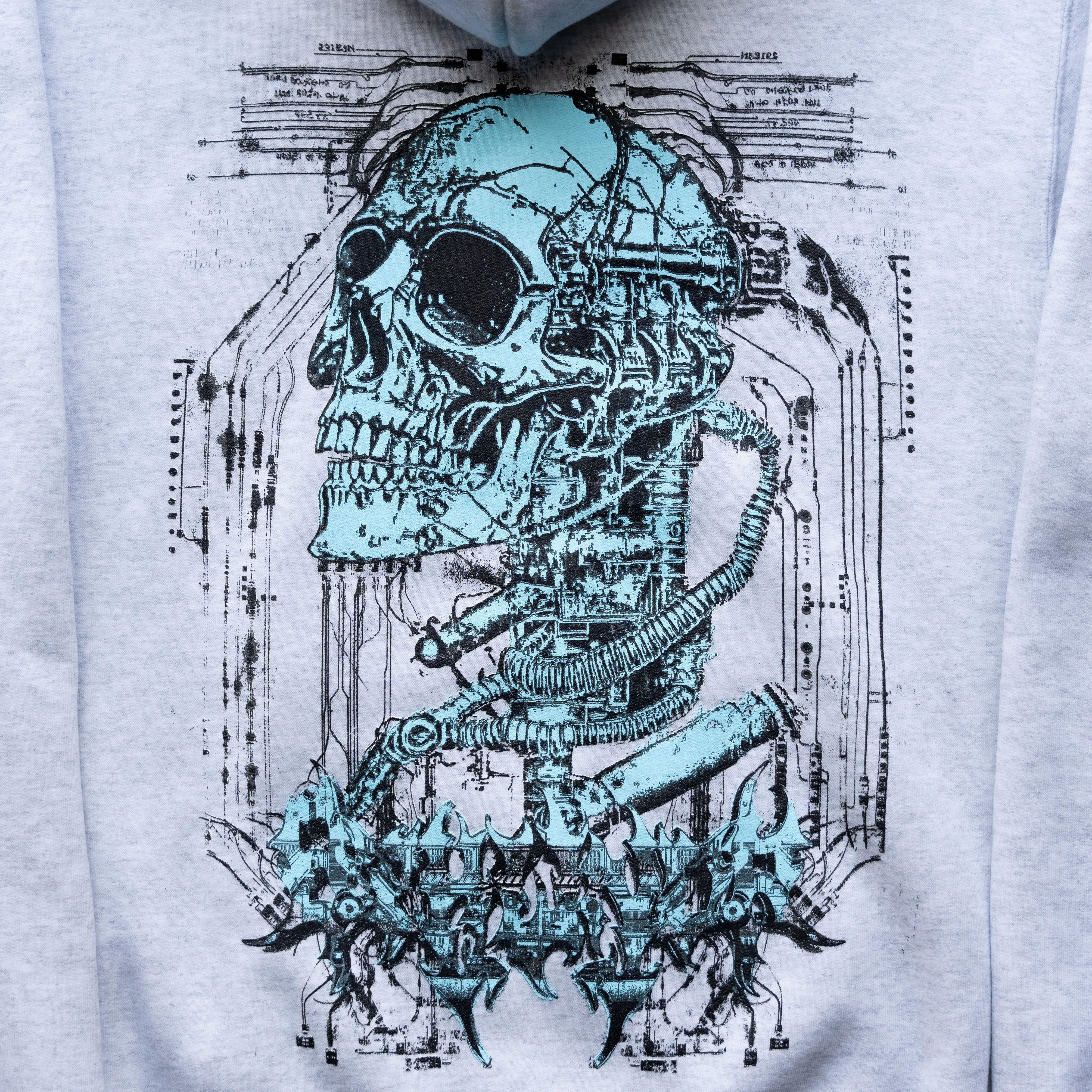 CYBER SKULL HOODIE ASH sold by 8thwndr product image thumbnail 5