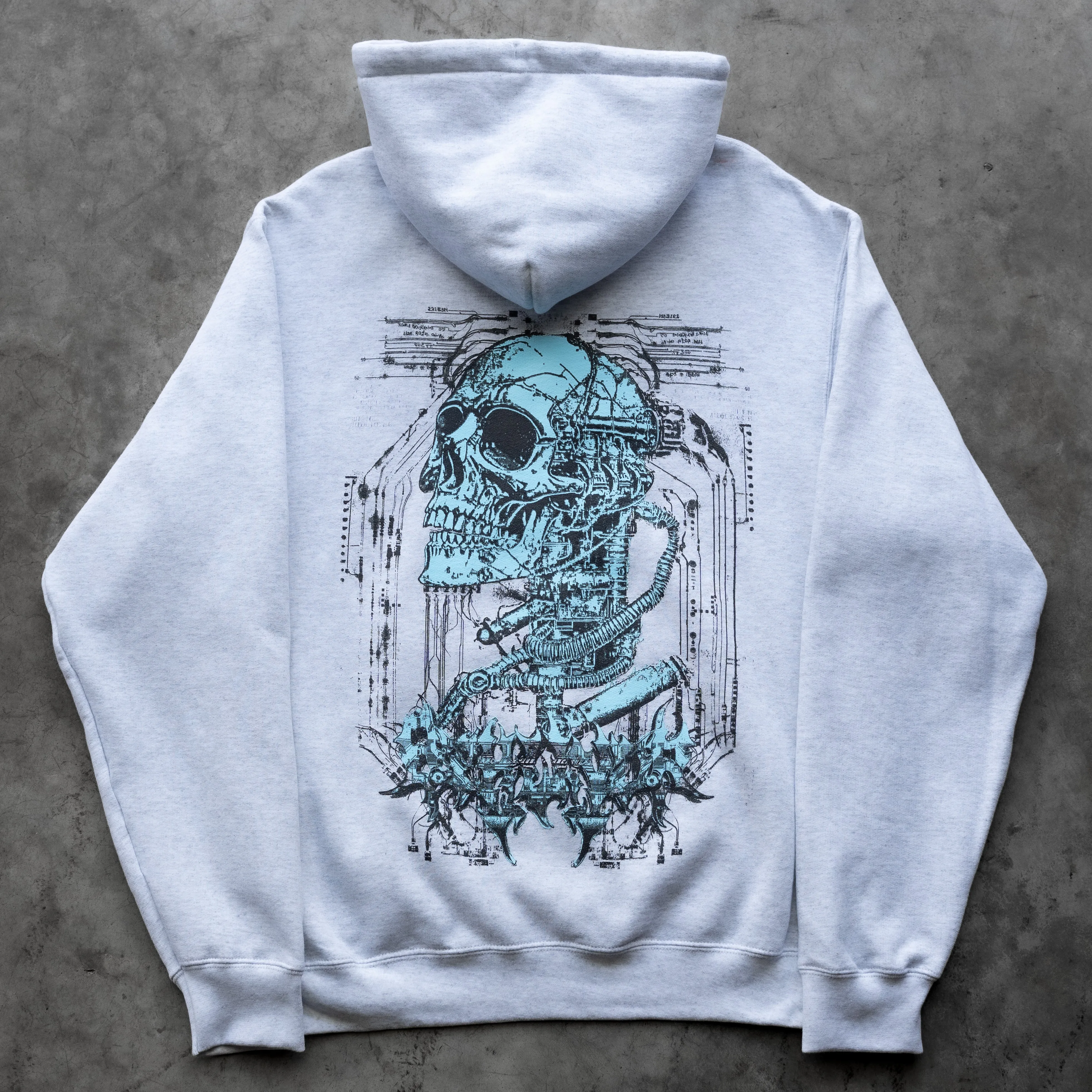 CYBER SKULL HOODIE ASH sold by 8thwndr product image thumbnail 3