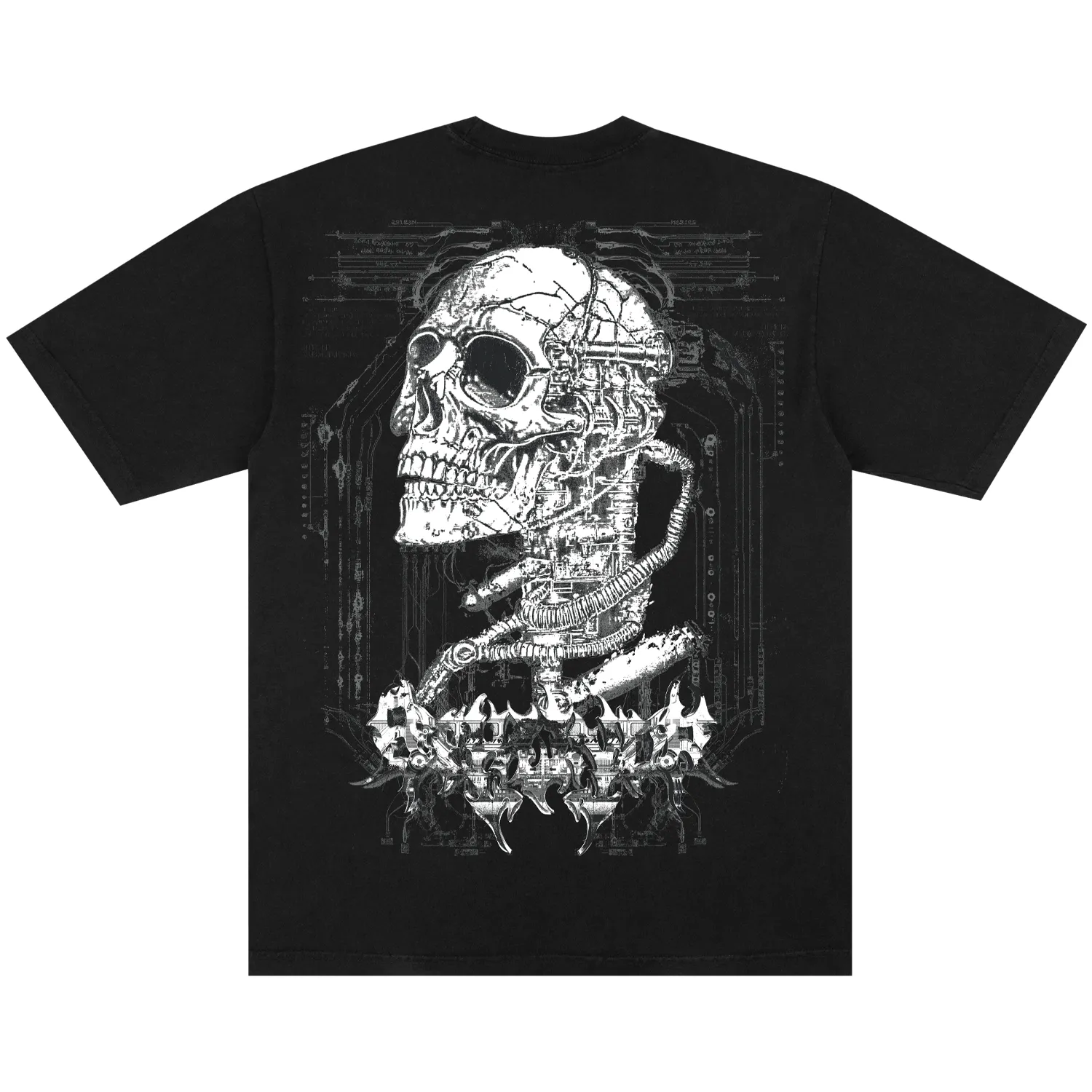 CYBER SKULL TEE BLACK sold by 8thwndr