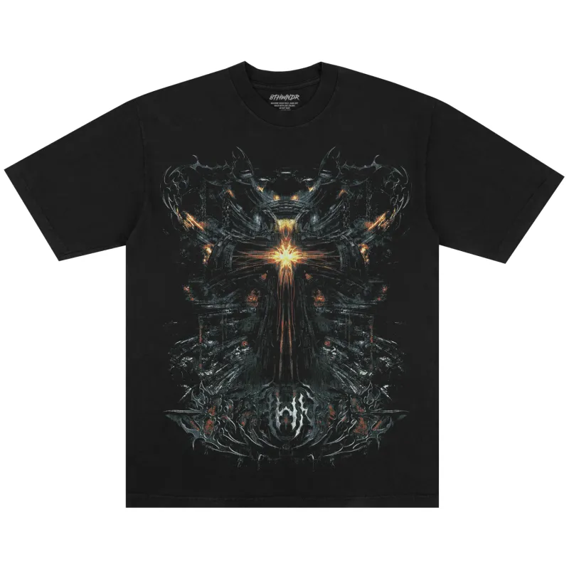 CYBER CROSS TEE BLACK sold by 8thwndr