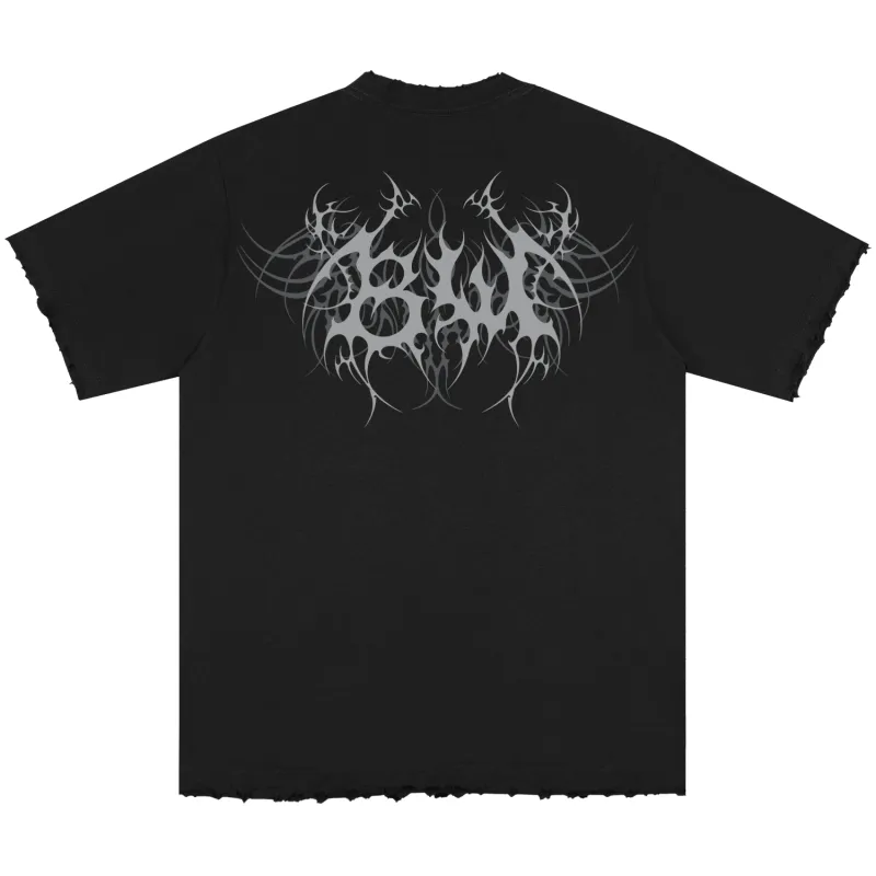 TRIBAL 8W DISTRESSED TEE BLACK made by 8thwndr