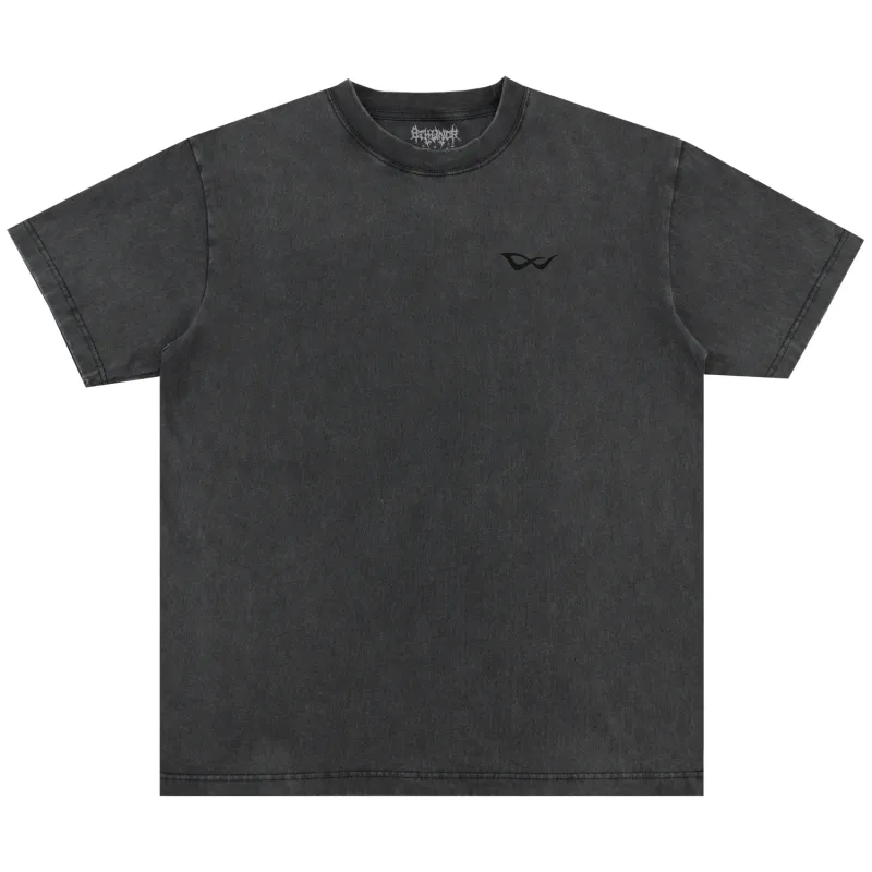 BASIC EMBROIDERED TEE VINTAGE BLACK made by 8thwndr