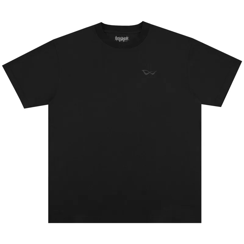 BASIC EMBROIDERED TEE BLACK made by 8thwndr