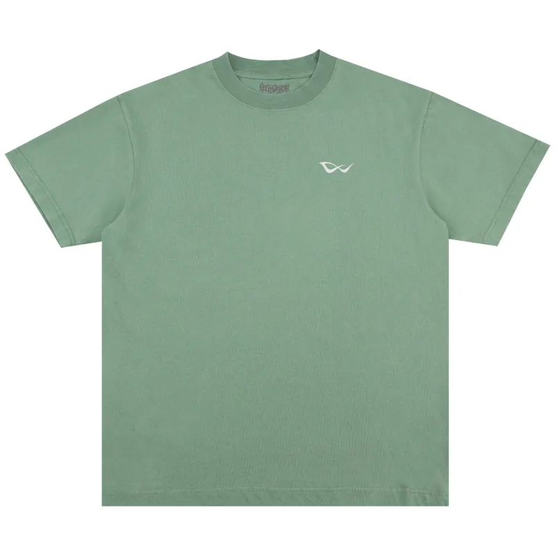 BASIC EMBROIDERED TEE VINTAGE GREEN made by 8thwndr