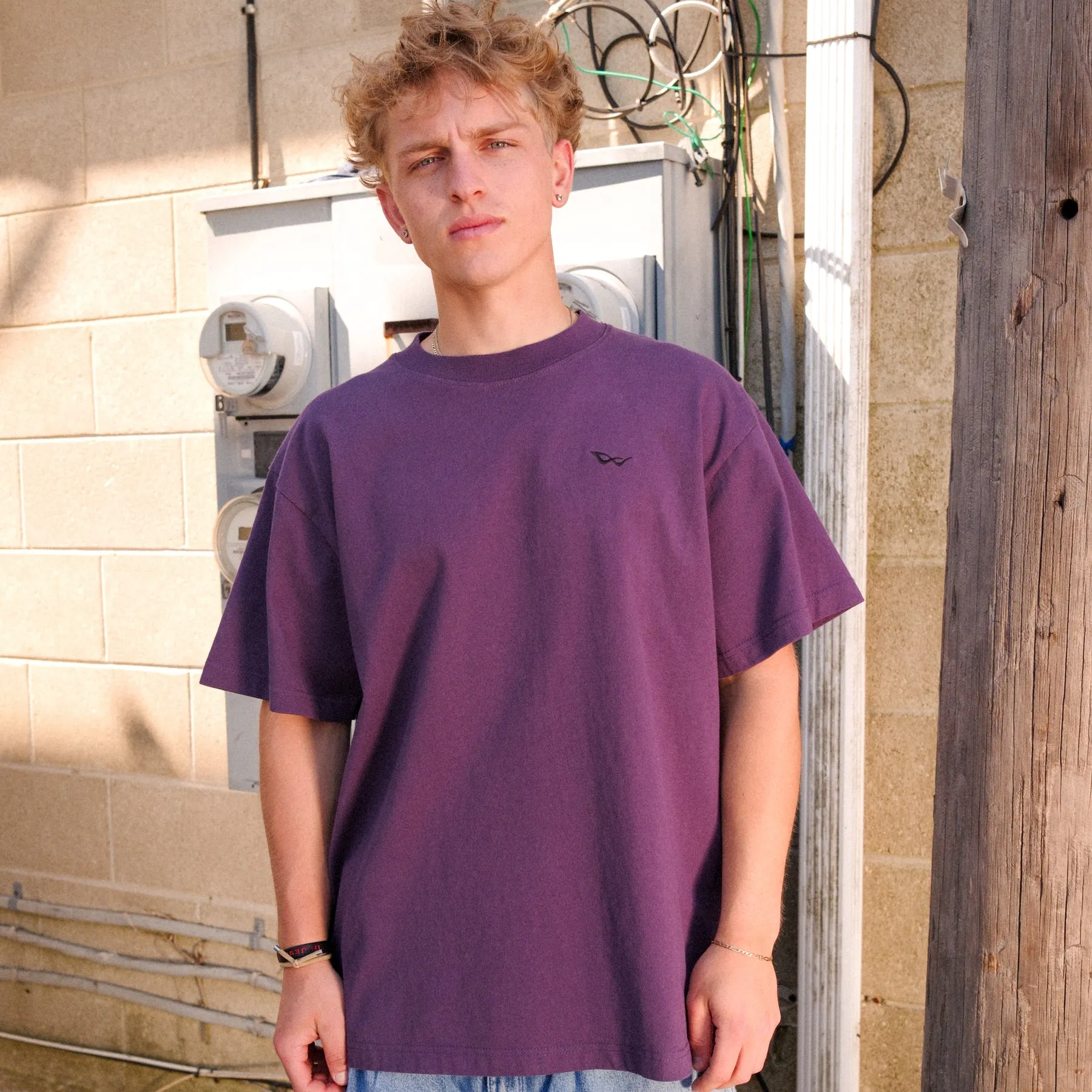 BASIC EMBROIDERED TEE PURPLE sold by 8thwndr product image thumbnail 4