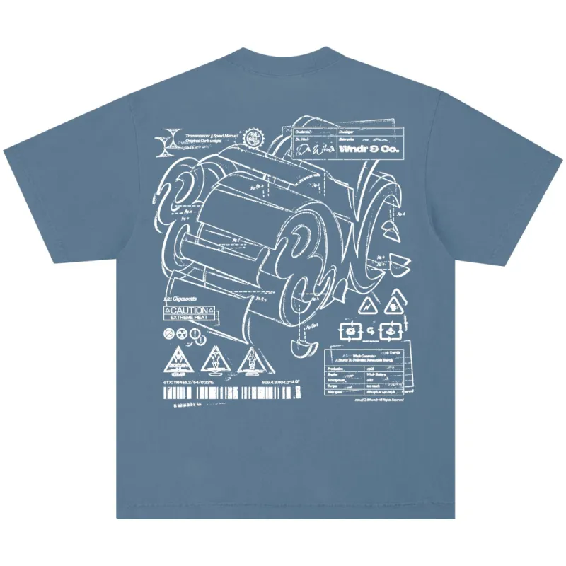 BLUEPRINT TEE LIGHT BLUE sold by 8thwndr