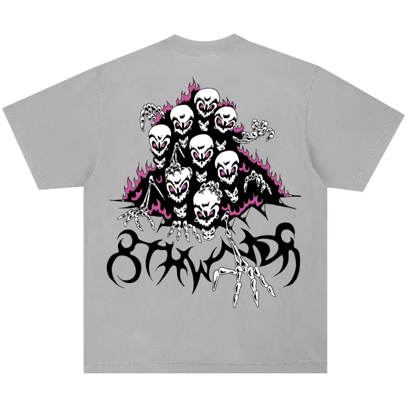 SKULL PILE TEE CEMENT sold by 8thwndr