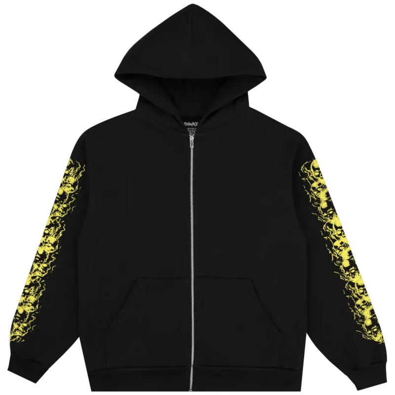 SKULL SLEEVE ZIP UP BLACK sold by 8thwndr