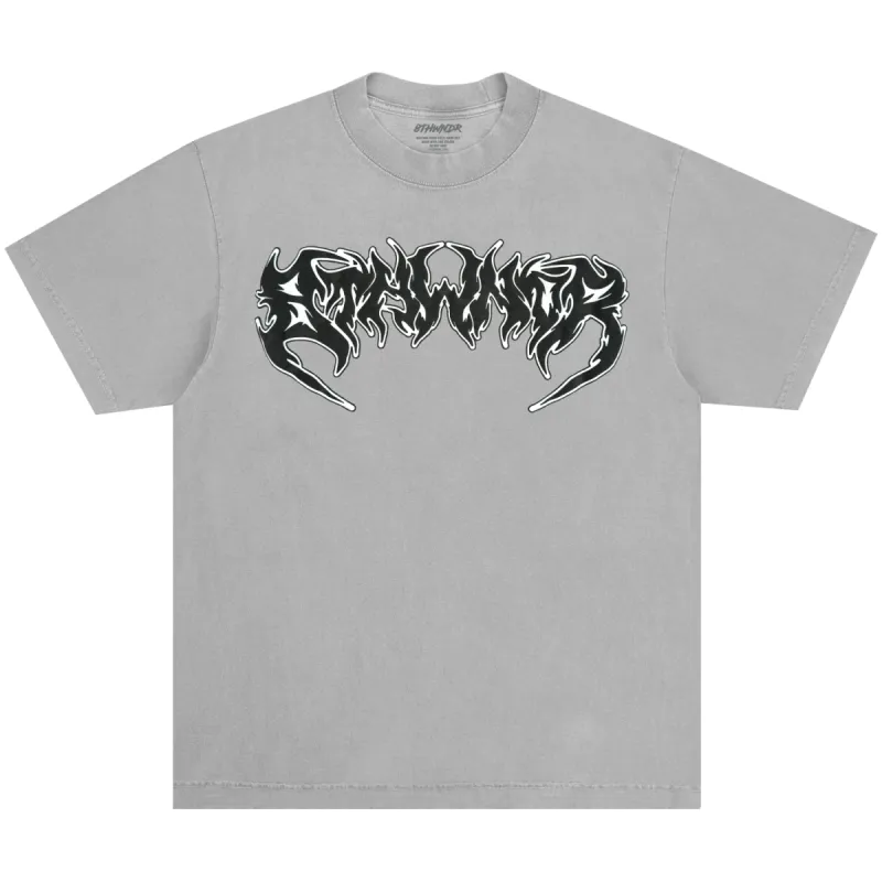 PUFF PRINT TRIBAL SPIKE TEE CEMENT sold by 8thwndr