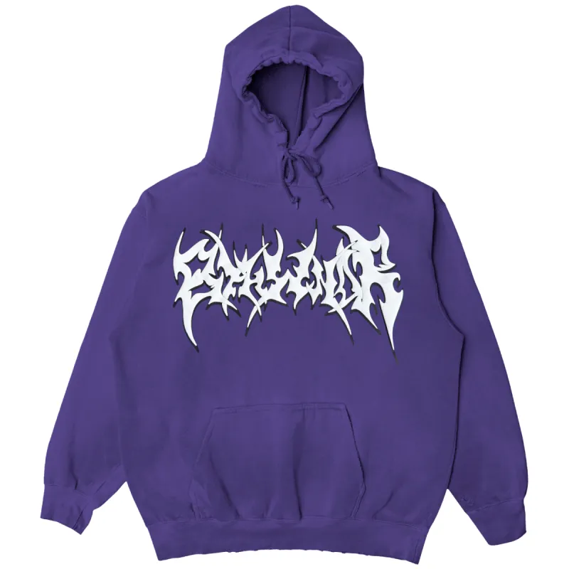 PUFF PRINT CROSS LOGO HOODIE PURPLE sold by 8thwndr