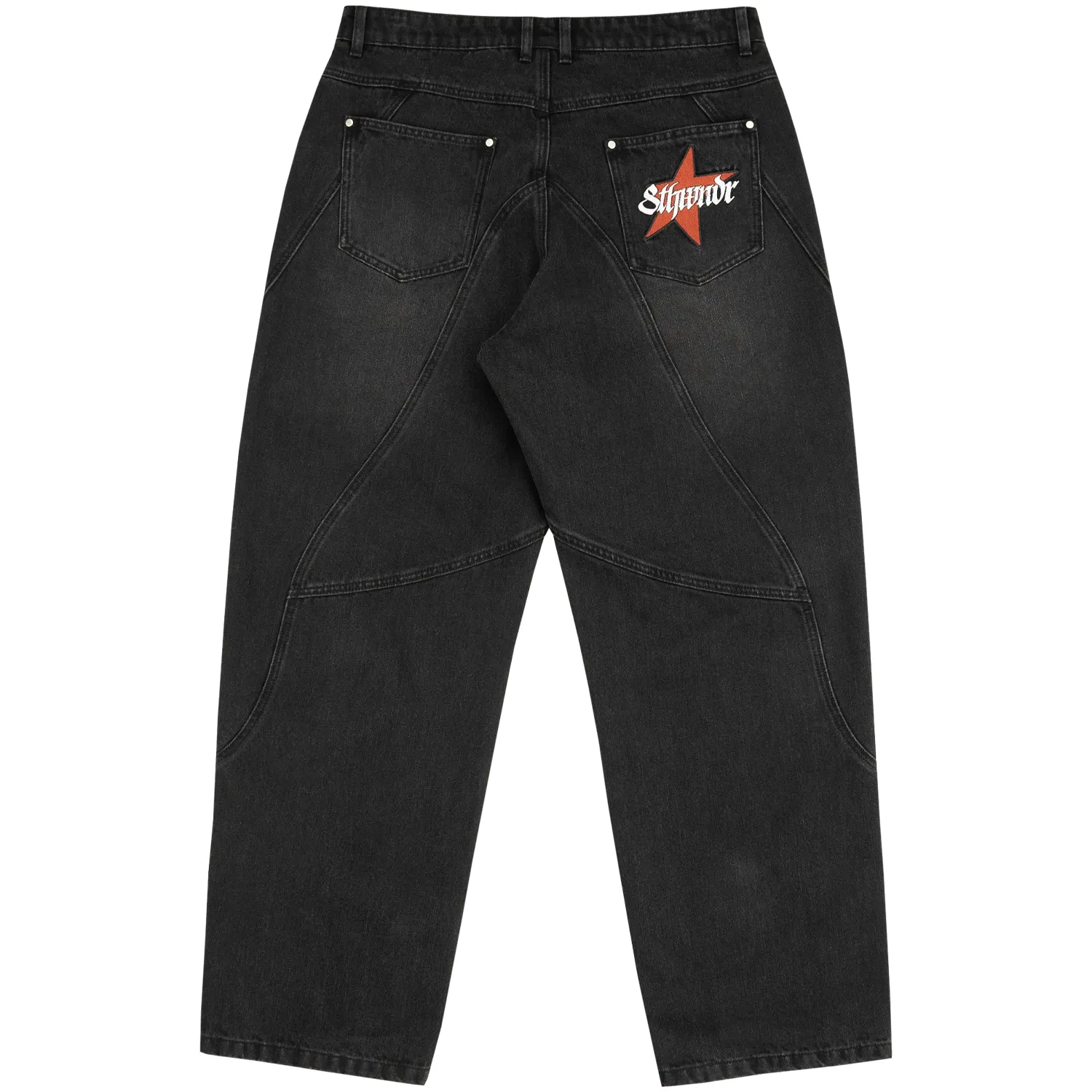 STAR LOGO BAGGY JEANS BLACK sold by 8thwndr product image thumbnail 2