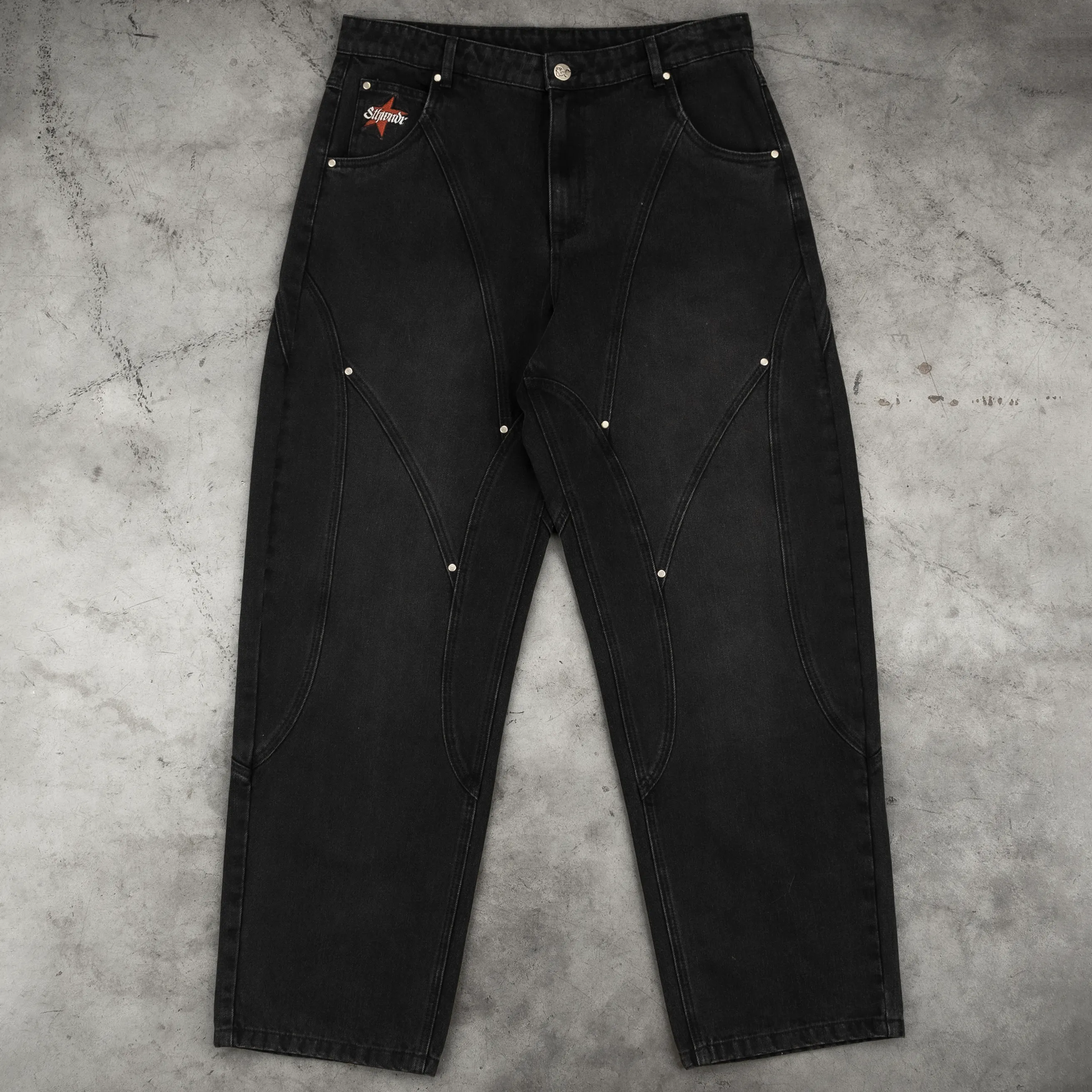 STAR LOGO BAGGY JEANS BLACK sold by 8thwndr product image thumbnail 3