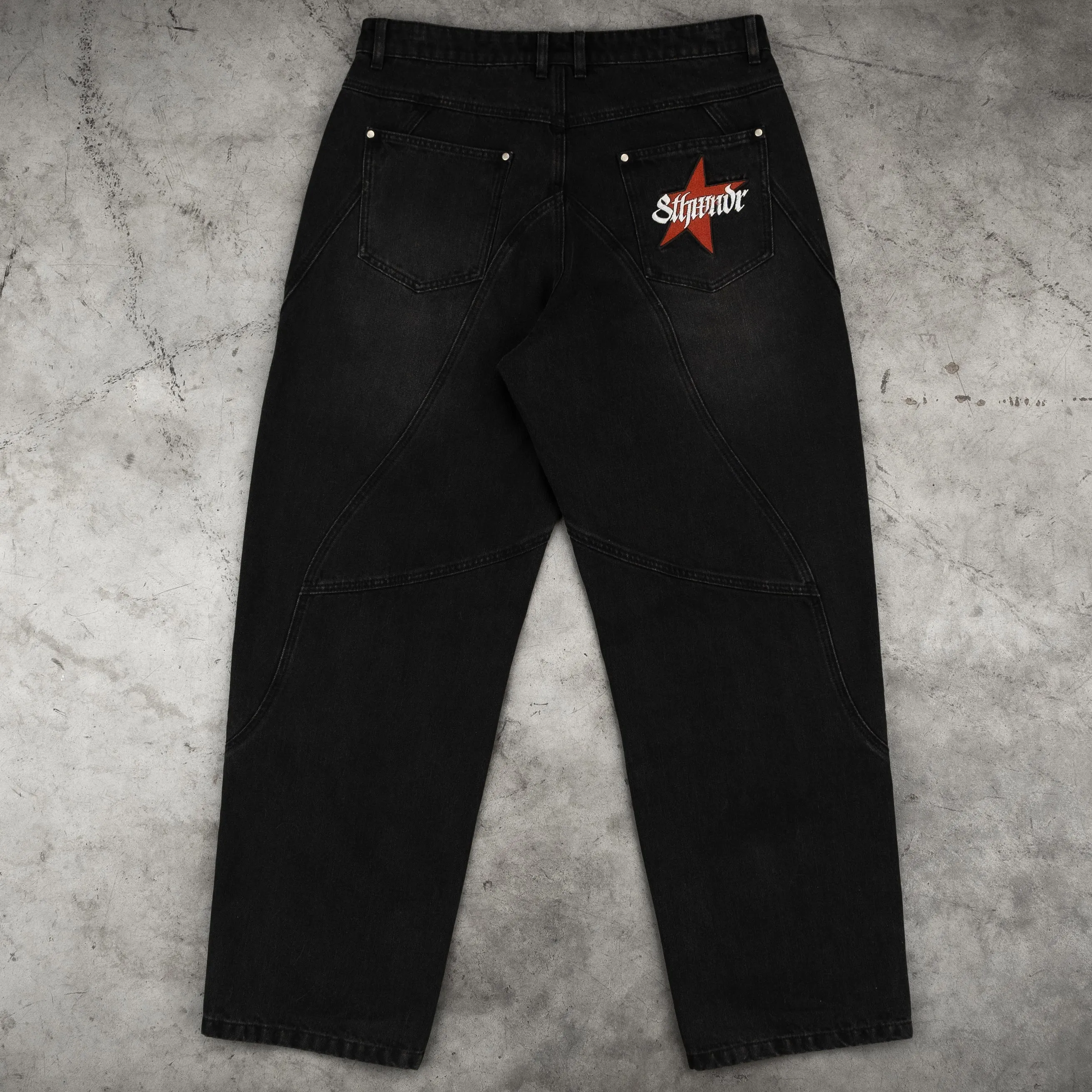 STAR LOGO BAGGY JEANS BLACK sold by 8thwndr product image thumbnail 4