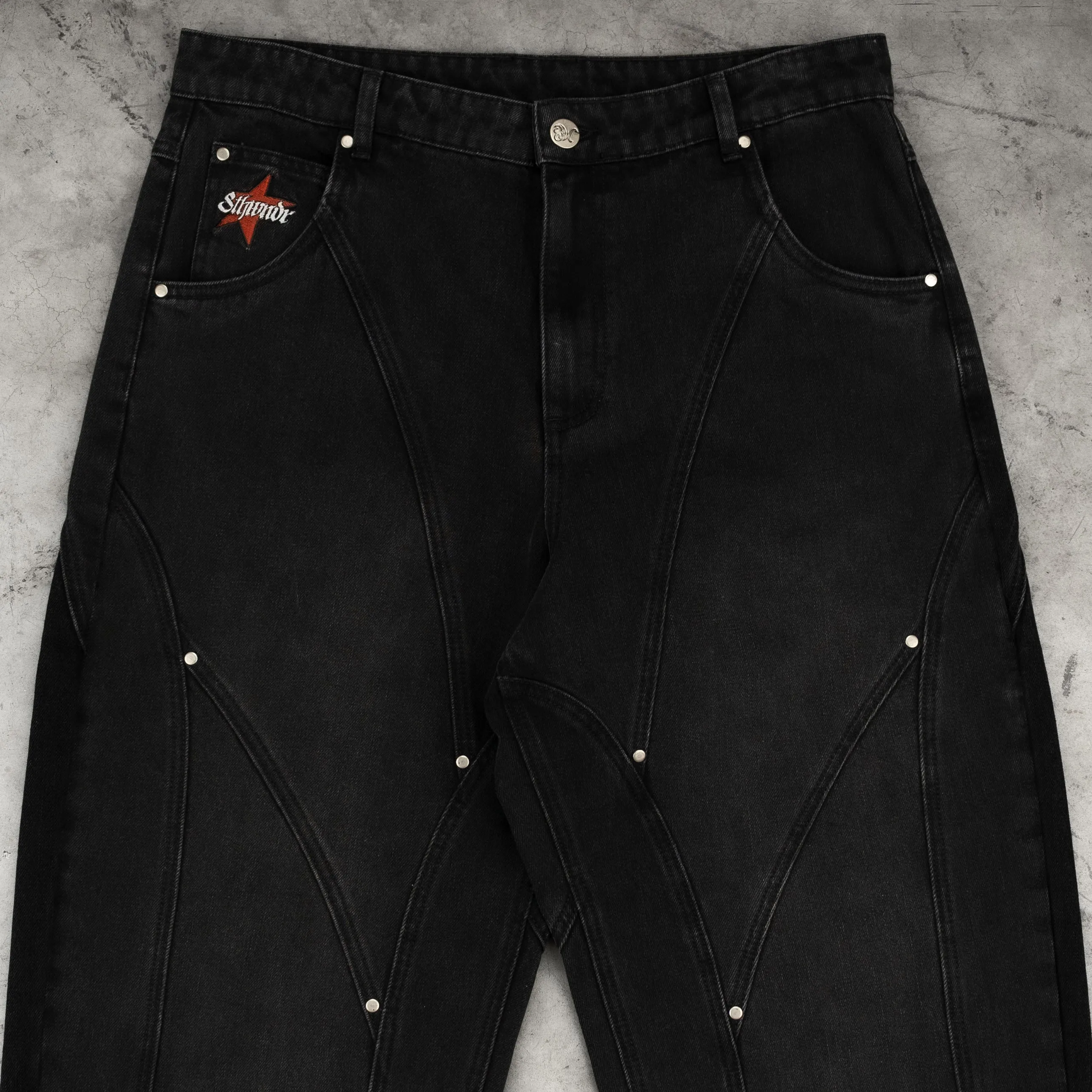 STAR LOGO BAGGY JEANS BLACK sold by 8thwndr product image thumbnail 5