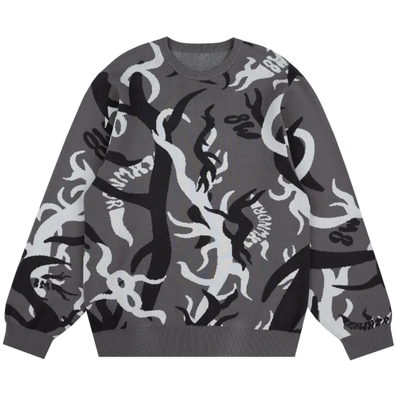 TRIBAL KNITTED SWEATER GREY sold by 8thwndr