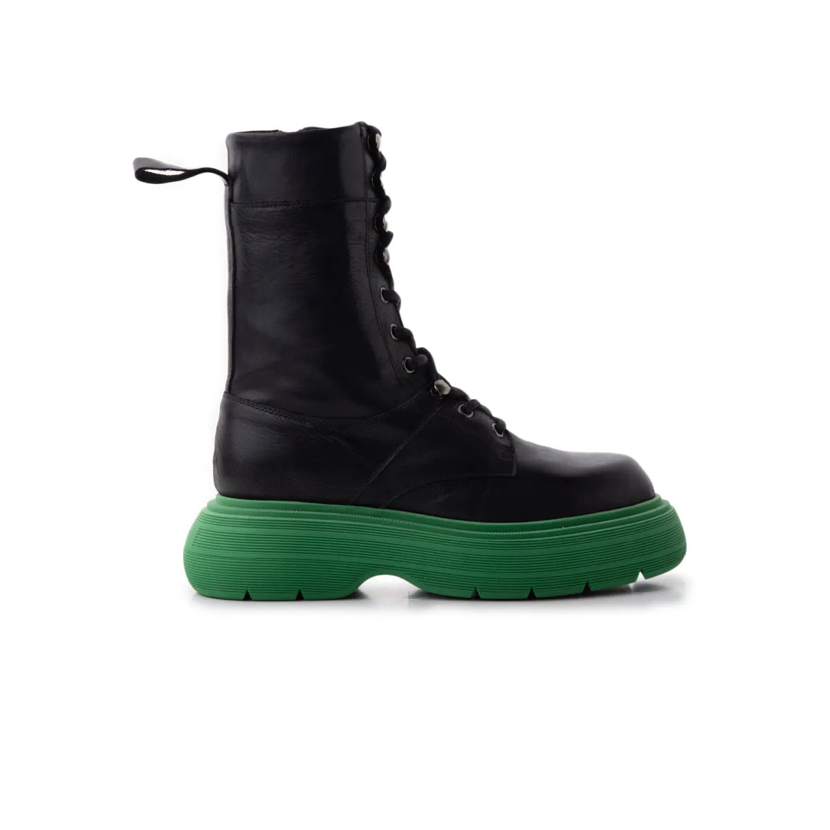 Armstrong Black Leather/Green Sole sold by L'Intervalle