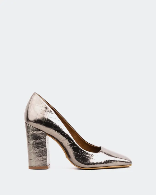 Viola Pewter Metal Croco sold by L'Intervalle