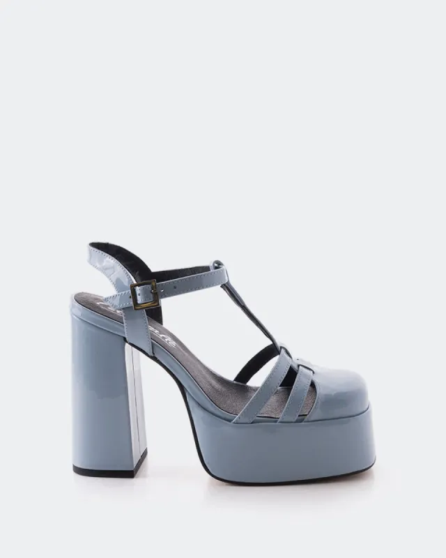 Lauranne Blue Patent sold by L'Intervalle