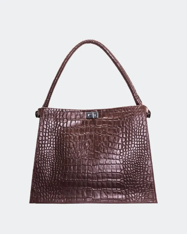 Livie Brown Croco sold by L'Intervalle