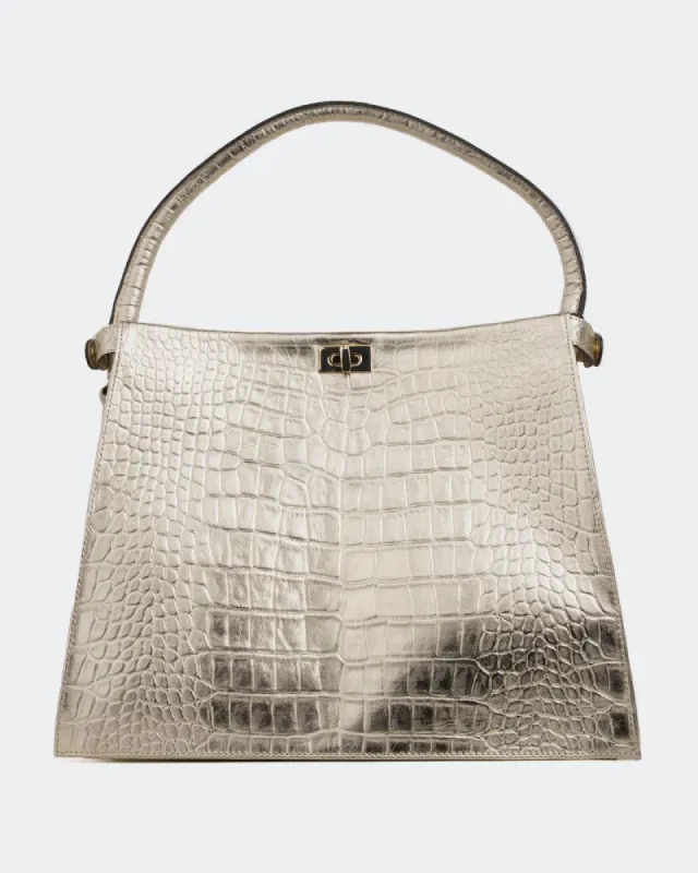 Livie Gold Croco sold by L'Intervalle