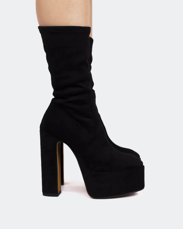 Dixie Black Suede Stretch sold by L'Intervalle