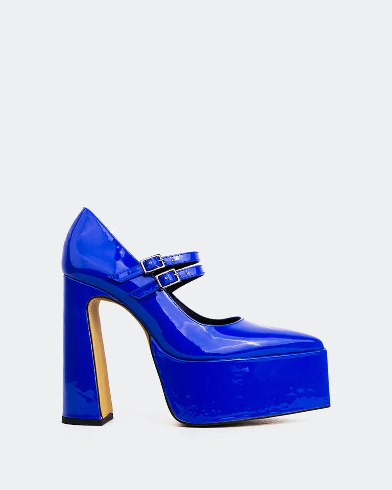 Adelita Blue Patent sold by L'Intervalle