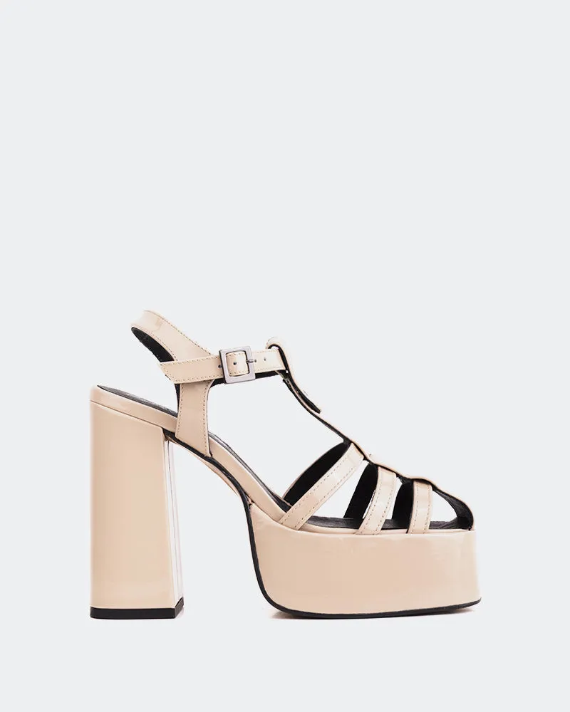 Loretta Nude Patent sold by L'Intervalle